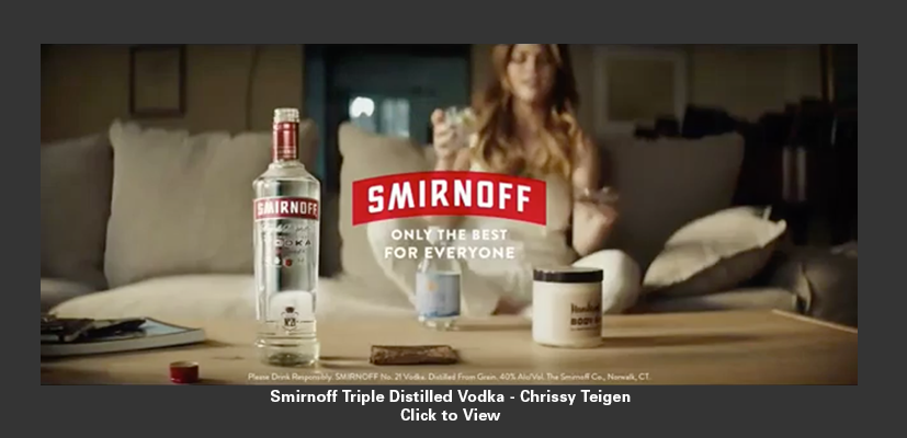 Smirnoff Triple Distilled Vodka - Chrissy Teigen
